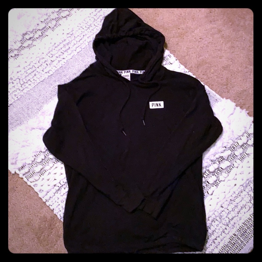 Vs pink xs pullover long sleeve tee with hood